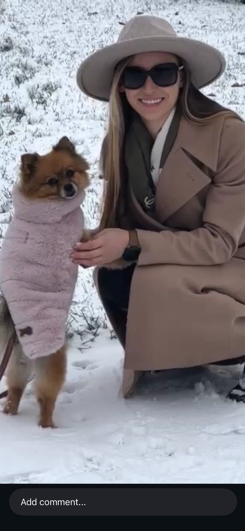 Pom and her mom in matching winter style