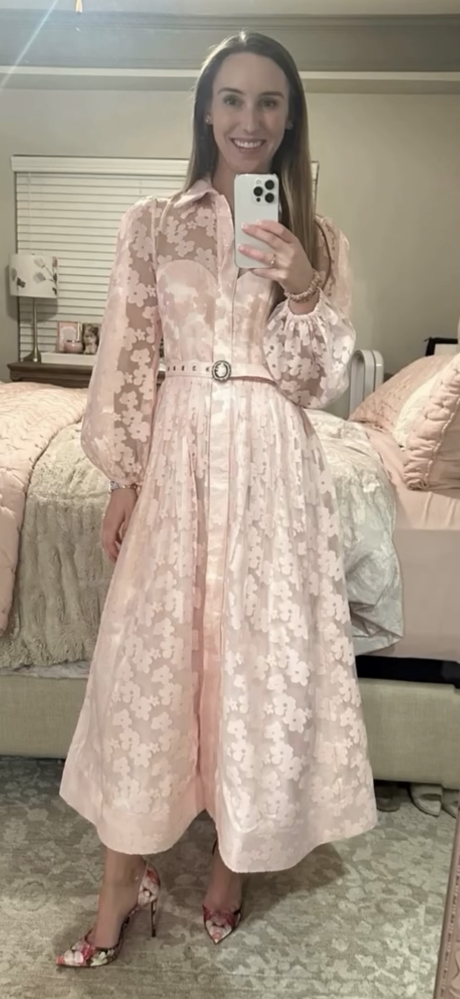 Blush pink floral dress