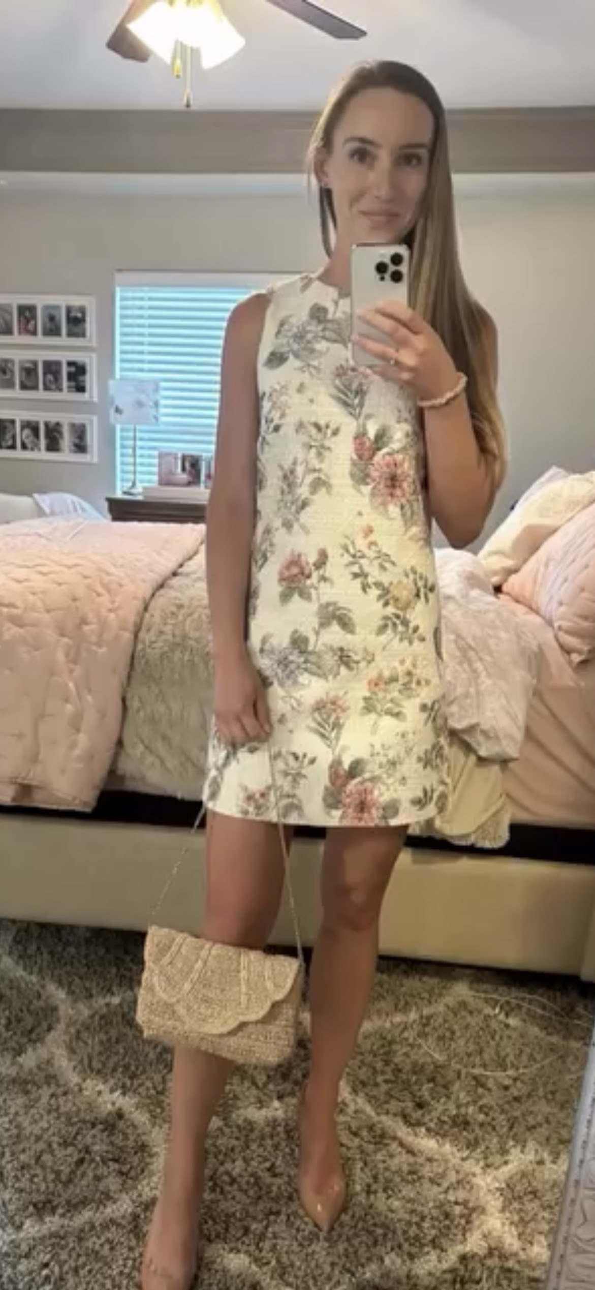 Floral mini dress styled look