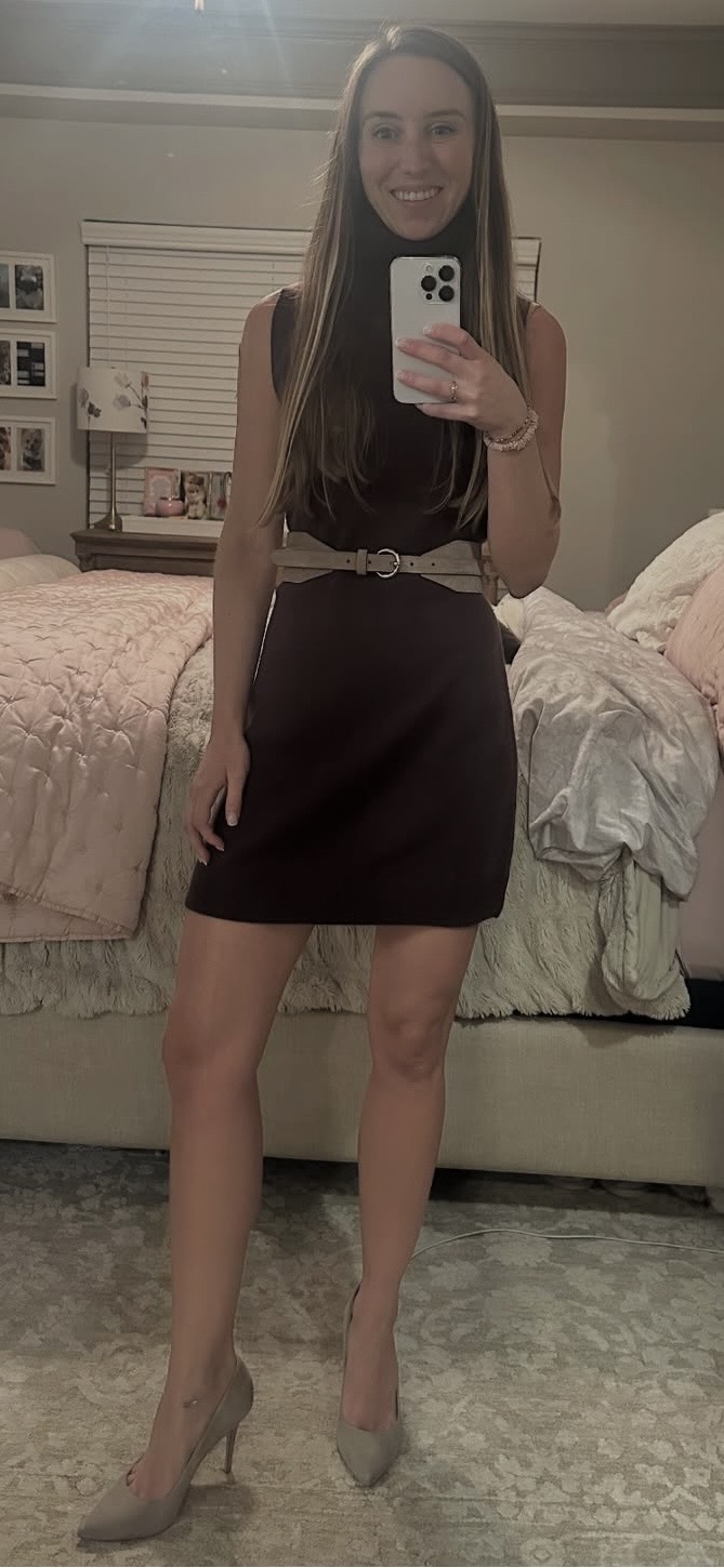 Cozy sweater dress winter look